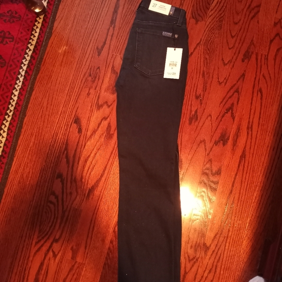 7 For All Man Kind straight leg jeans, blue/black. 98% cotton 2% spandex size 27 - Picture 4 of 4